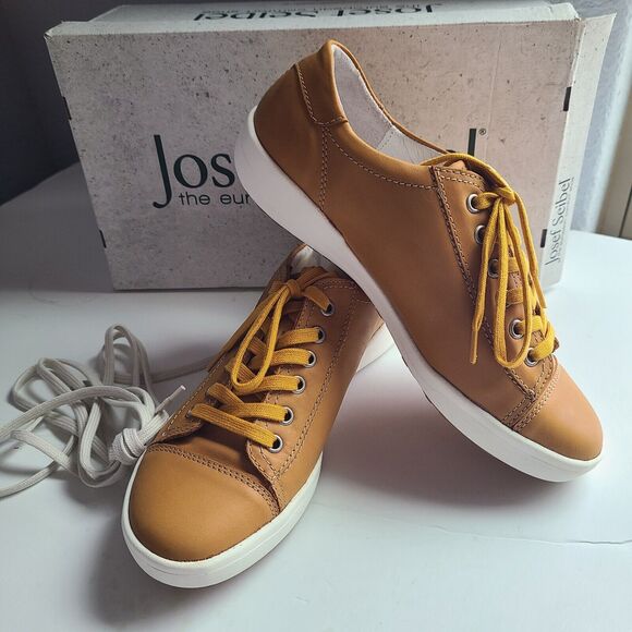 Josef Seibel Sina 11 Sneaker Womens Shoe Leather Size 38 Safron‎ Yellow NEW - Picture 1 of 8
